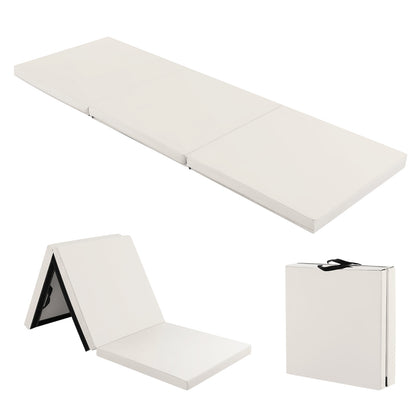 6 x 2 FT Tri-Fold Gym Mat with Handles and Removable Zippered Cover-Light Gray