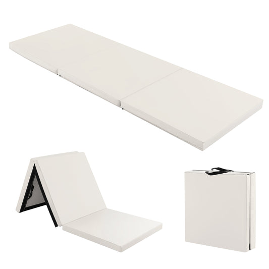 6 x 2 FT Tri-Fold Gym Mat with Handles and Removable Zippered Cover-Light Gray Kids Crystal