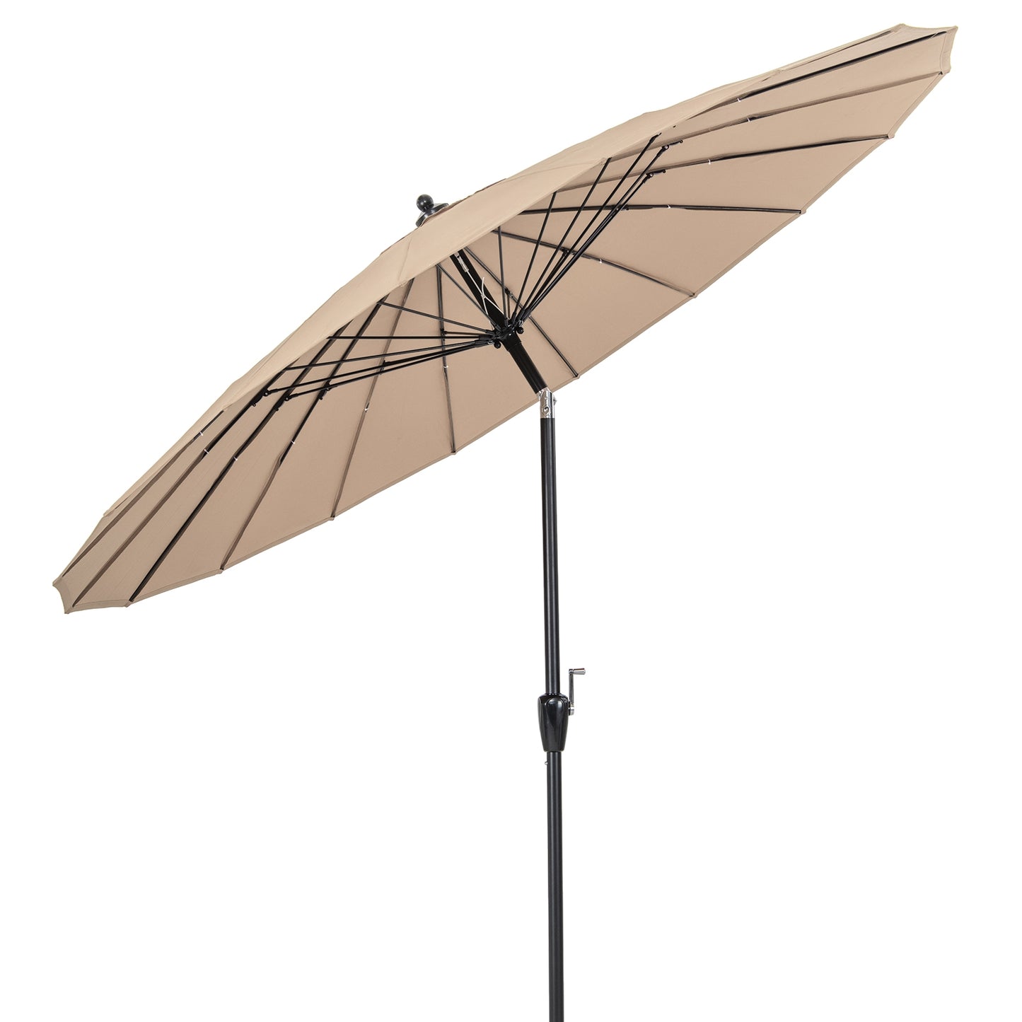 9 Feet Round Patio Umbrella with 18 Fiberglass Ribs-Tan Kids Crystal