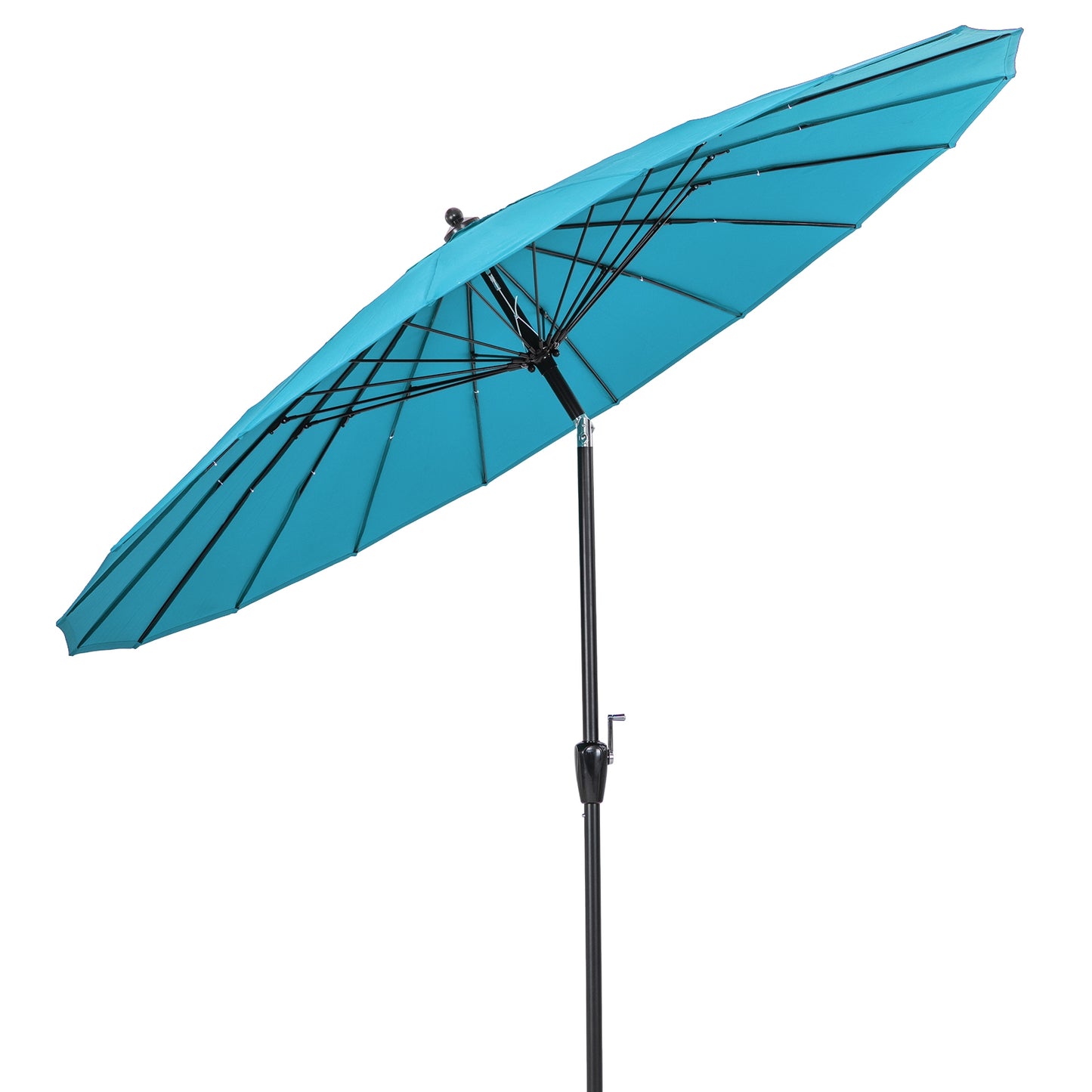 9 Feet Round Patio Umbrella with 18 Fiberglass Ribs-Turquoise Kids Crystal