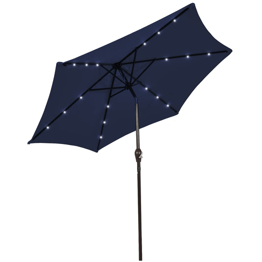 10 Feet Outdoor Patio umbrella with Bright Solar LED Lights-Dark Blue Kids Crystal