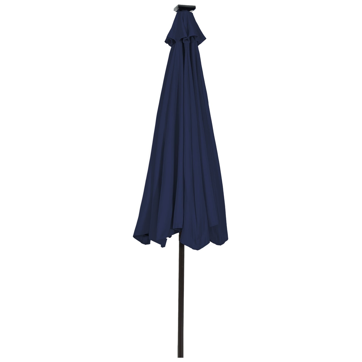 9 Feet Solar LED Lighted Patio Market Umbrella Tilt Adjustment Crank Lift-Dark Blue Kids Crystal