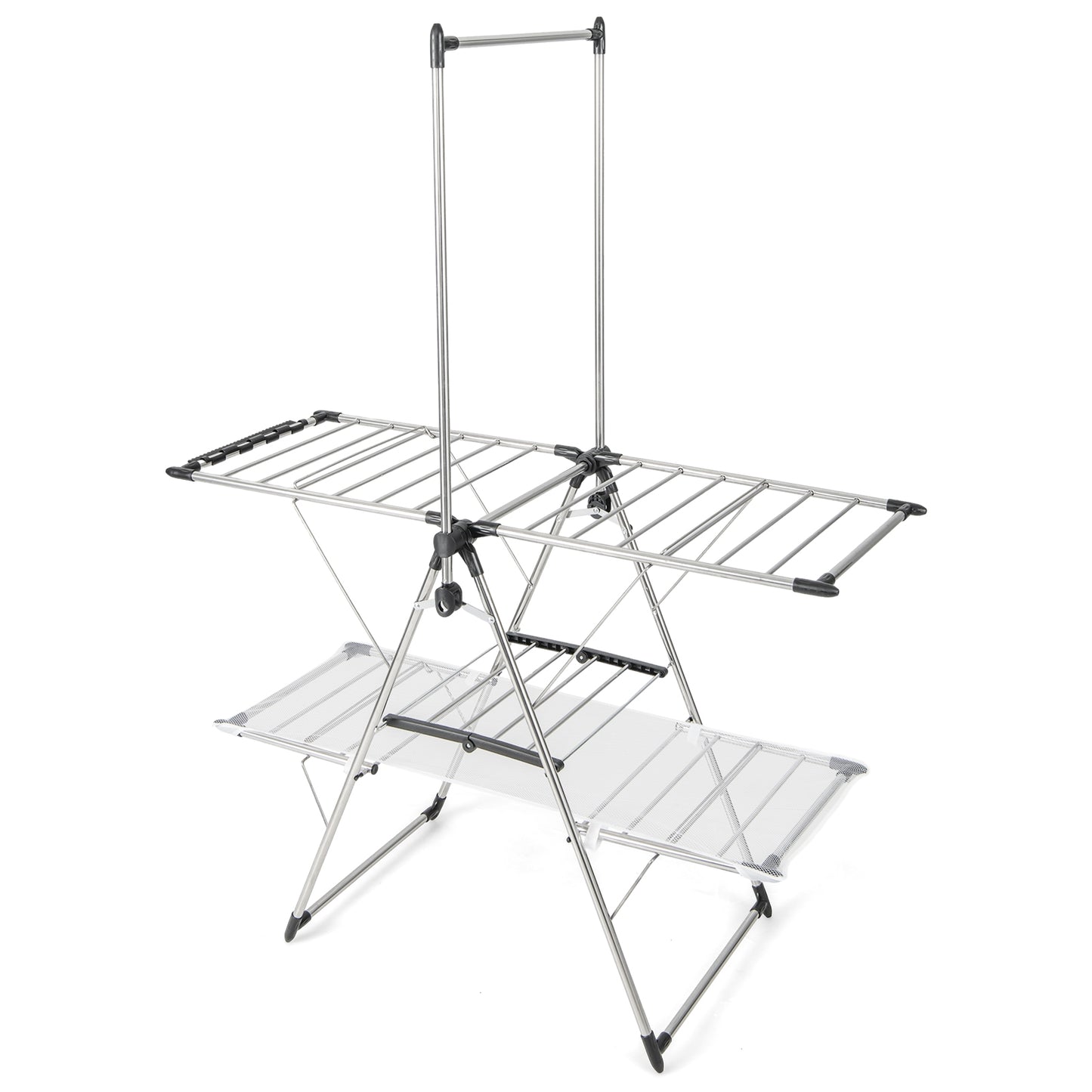 Large Foldable Clothes Drying Rack with Tall Hanging Bar Kids Crystal