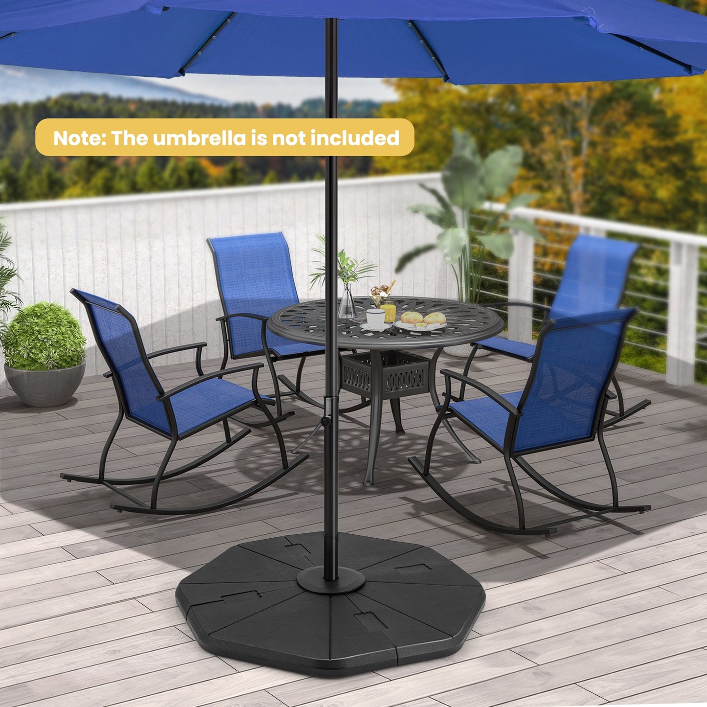 4-Piece Fillable Umbrella Base Stand for Garden Yard Poolside Kids Crystal