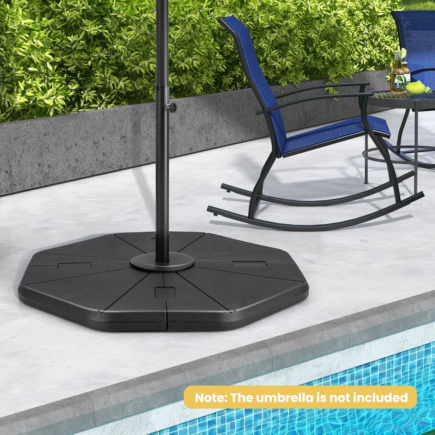 4-Piece Fillable Umbrella Base Stand for Garden Yard Poolside Kids Crystal