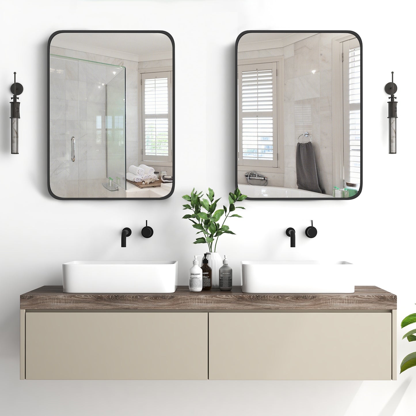 24 x 32 Inch Minimalist Wall Mounted Rectangle Mirror Kids Crystal