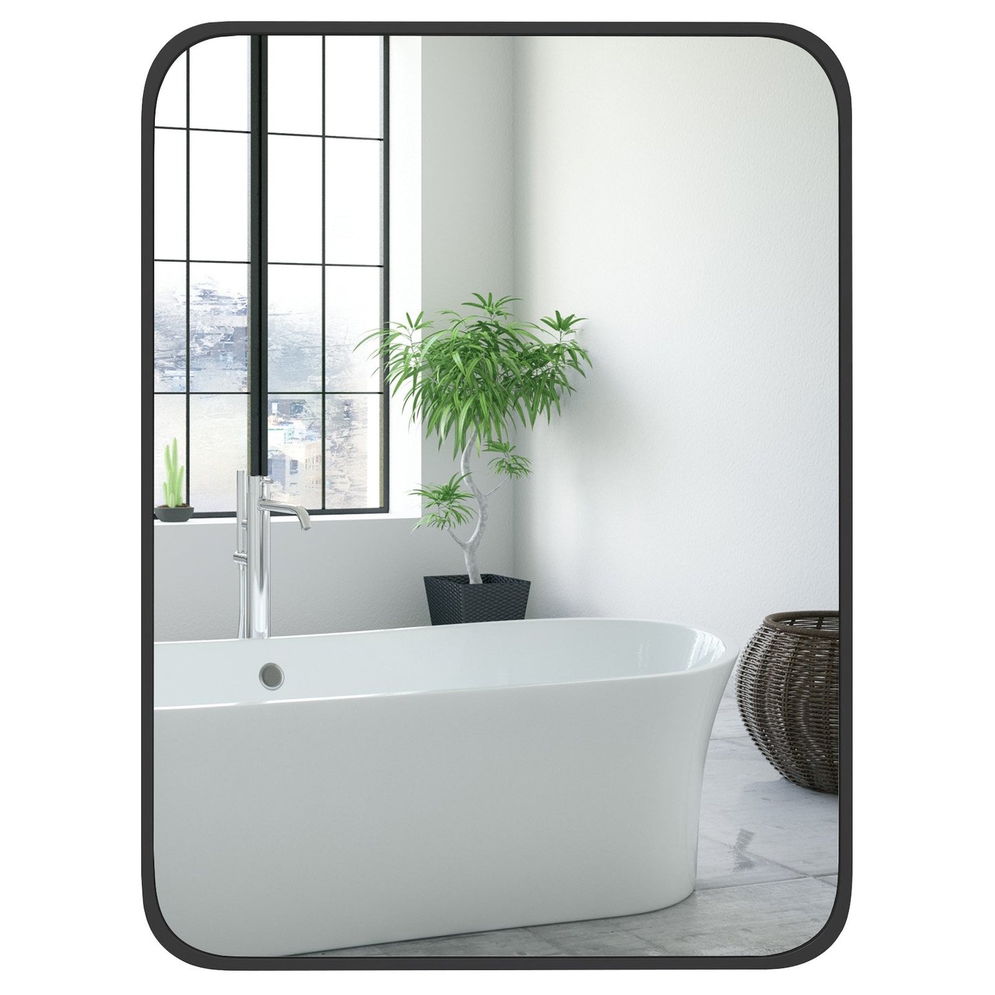 24 x 32 Inch Minimalist Wall Mounted Rectangle Mirror Kids Crystal