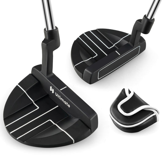 Golf Putter with Headcover 35 Inches Mallet Style Putter Right Handed Kids Crystal