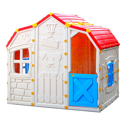 Cottage Kids Playhouse with Openable Windows and Working Door Kids Crystal