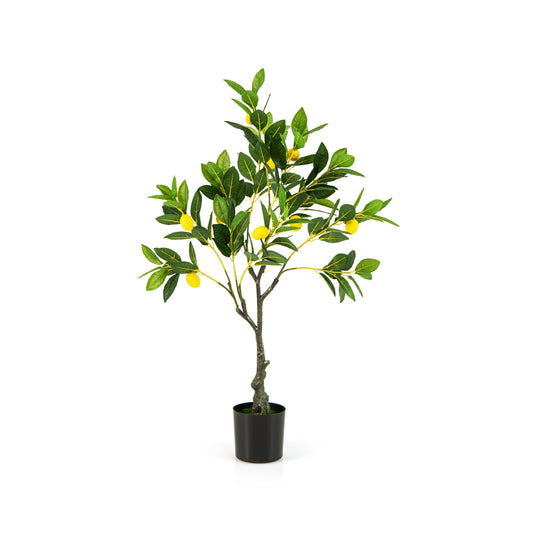 Artificial Lemon Tree 2.6/4/5.2 Feet Tall Fake Lemon Plant wuth Lemon Fruits-2.6 ft Kids Crystal