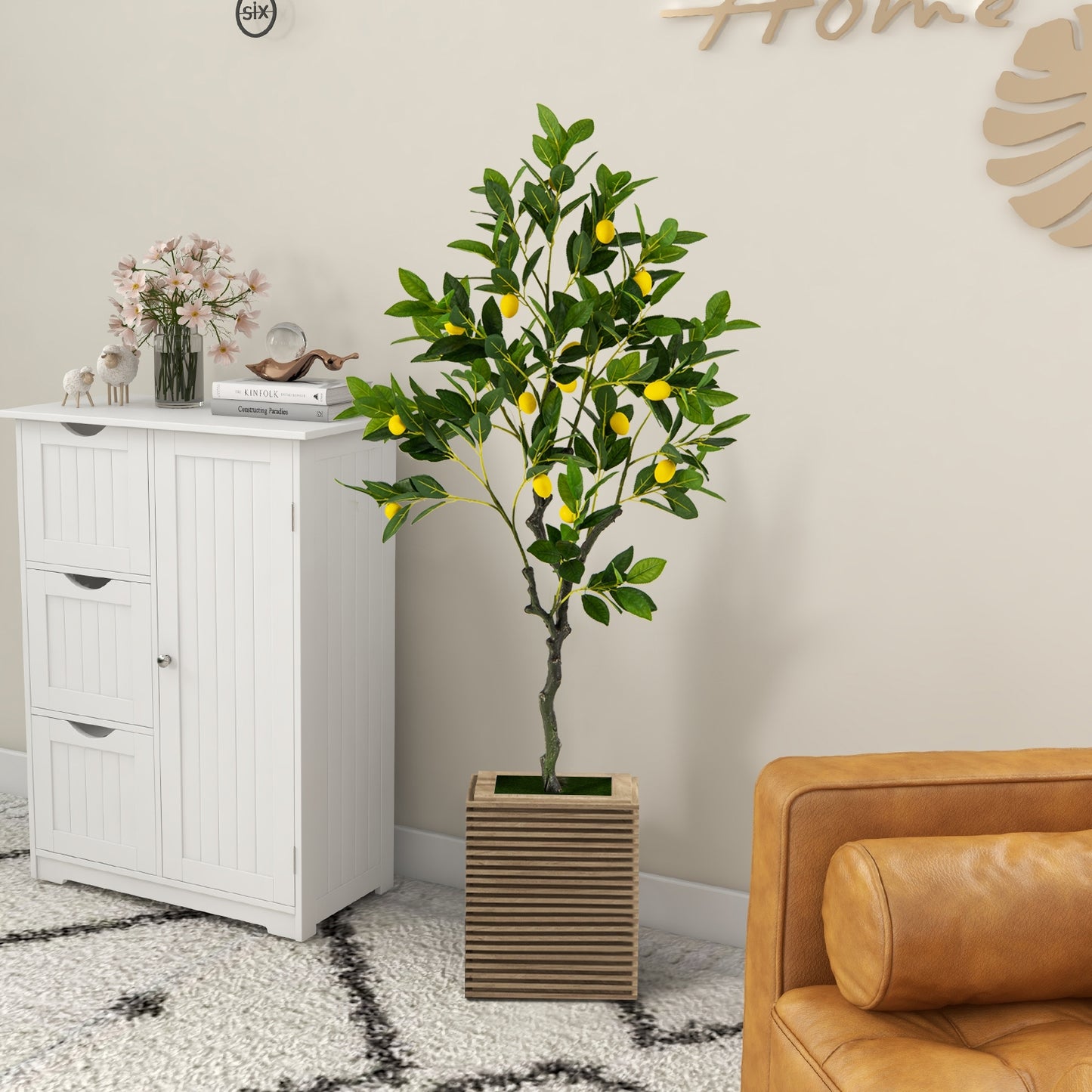 Artificial Lemon Tree 2.6/4/5.2 Feet Tall Fake Lemon Plant wuth Lemon Fruits-4 ft Kids Crystal
