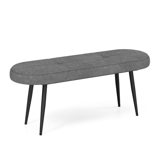 47 Inch Upholstered Entryway Bench with Heavy-duty Metal Frame-Gray Kids Crystal