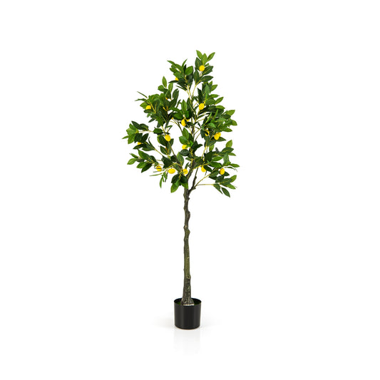 Artificial Lemon Tree 2.6/4/5.2 Feet Tall Fake Lemon Plant wuth Lemon Fruits-5.2 ft Kids Crystal