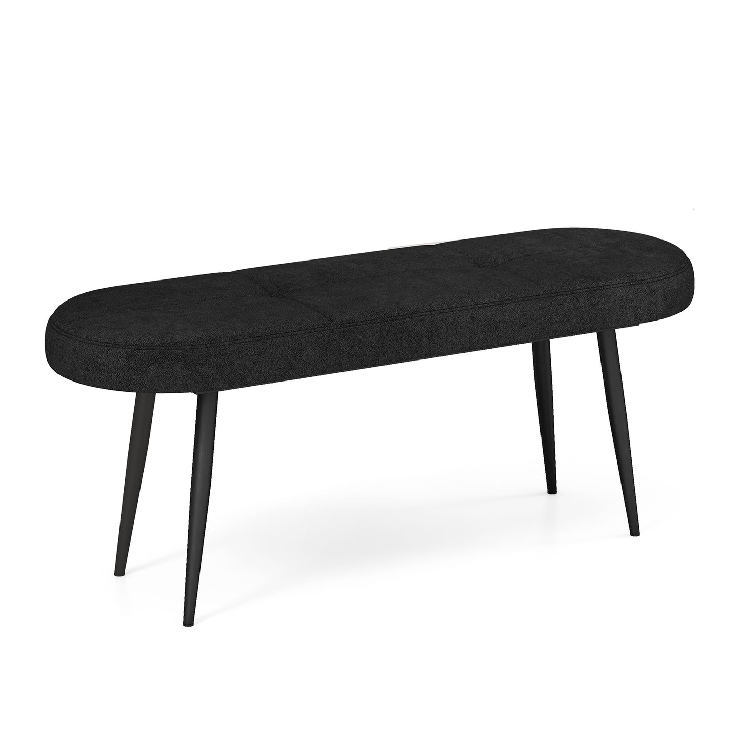 47 Inch Upholstered Entryway Bench with Heavy-duty Metal Frame-Black Kids Crystal