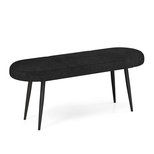 47 Inch Upholstered Entryway Bench with Heavy-duty Metal Frame-Black Kids Crystal