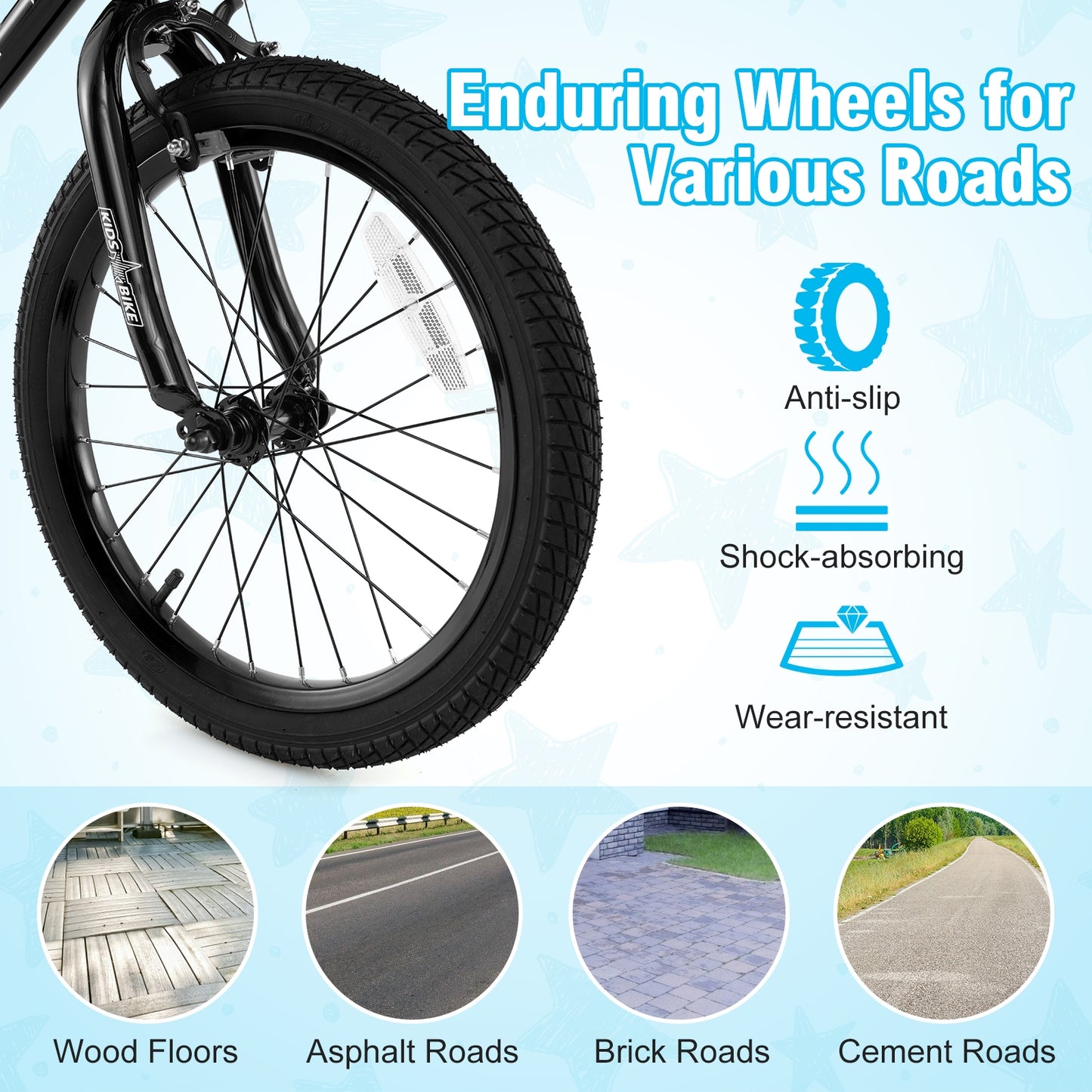 16 Inch Kids Bike with Basket and Training Wheels for Children Aged 4-7 Years Old Kids Crystal