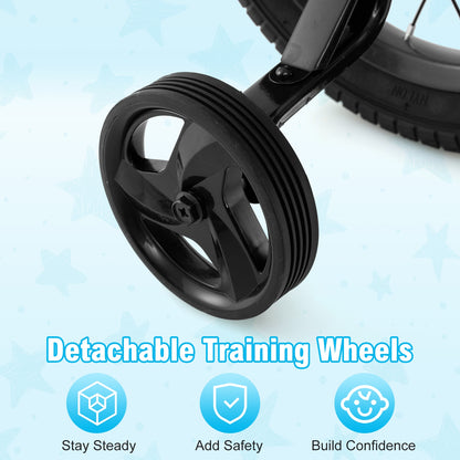 16 Inch Kids Bike with Basket and Training Wheels for Children Aged 4-7 Years Old