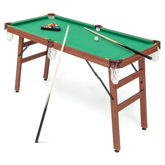 Folding Portable Billiards Table Game Set with Adjustable Foot Levelers Kids Crystal