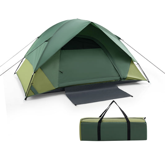 2-person Camping Tent w/ Removable Rain Fly and Double-layer Door-Green Kids Crystal