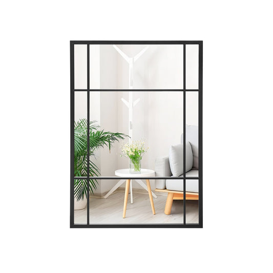 40 x 28 Inch Wall Mounted Mirror Metal Framed Hanging Mirror for Living Room Bedroom-Black Kids Crystal