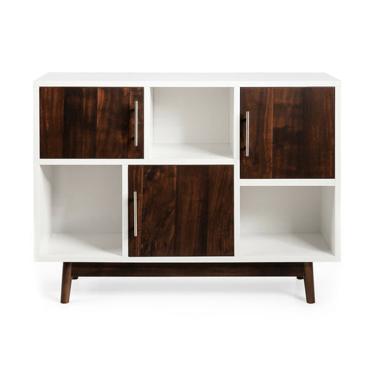 Wood Display Sideboard Storage Cabinet with Storage Compartments Kids Crystal
