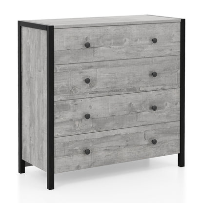 4-Drawer Dresser Modern Wooden Chest of Drawers for Bedroom Living Room-Gray