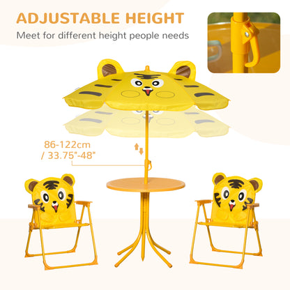 Kids Picnic Table Chair Set Outdoor Folding for Patio Backyard Fun Aged 3-6 Years