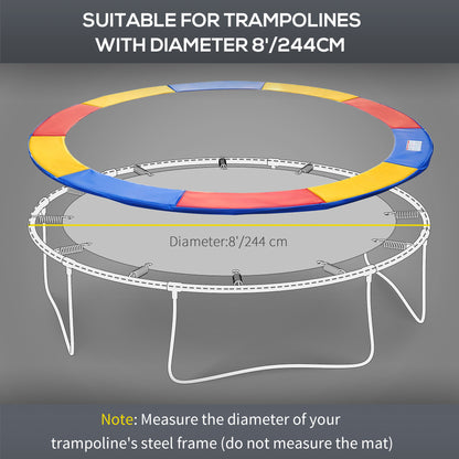 8ft Trampoline Pad Safety Foam Replacement Jump Cover Colorful