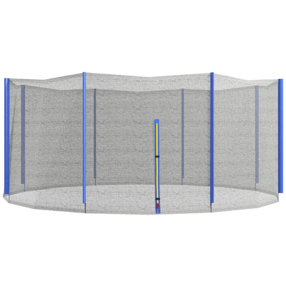 Safety Trampoline Net Enclosure 12ft Round Zippered Entrance Replacement Netting Black