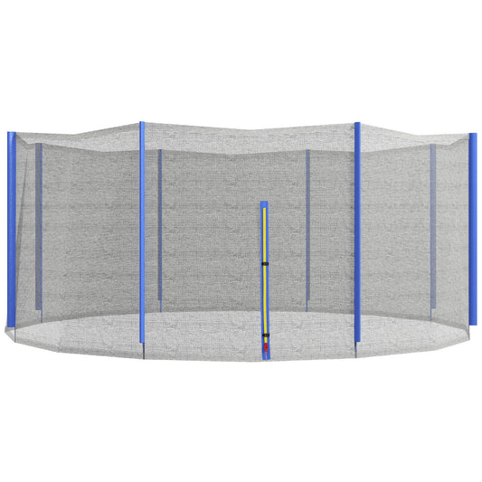 Safety Trampoline Net Enclosure 12ft Round Zippered Entrance Replacement Netting Black Kids Crystal