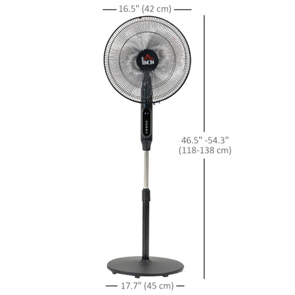 Standing Floor Fan Remote Control Stand Up Cooling Tall Pedestal Electric Bedroom Black