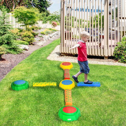 Stepping Stones: 8pc Toddler Balance Beam Set, Non-slip Surface, Stackable Stepping Stones for Kids Sensory Play Equipment