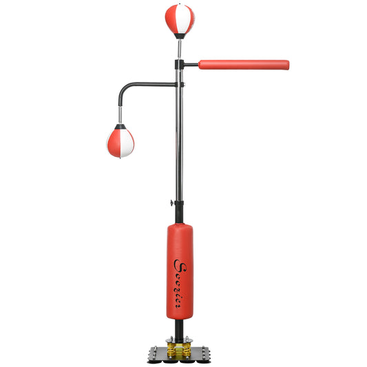 Boxing Bag Freestanding Punching Bag, Height Adjustable with Reflex Bar, Speed Balls and Suction Cup Base for Adult & Teenagers Kids Crystal