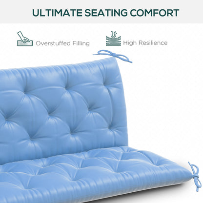 3-Seater Outdoor Bench Swing Chair Replacement Cushions for Patio Garden, Blue