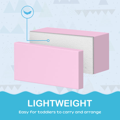 7 Pieces Soft Play Foam Climbing Blocks, Indoor Modular Kids Play Toys for Climbing, Crawling, Sliding, Light Colour