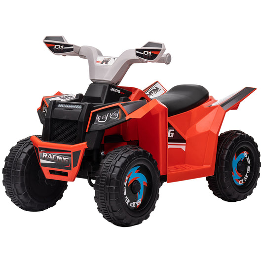 6V Kids Quad Electric Car Wear-resistant Wheels 18-36 Months Boys Girls Red Battery Powered Ride On Kids Crystal
