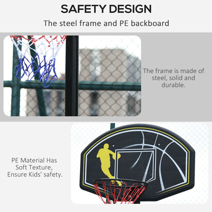 6.5'-10' Adjustable Portable Basketball Hoop System Outdoor Stand for Youth Adult