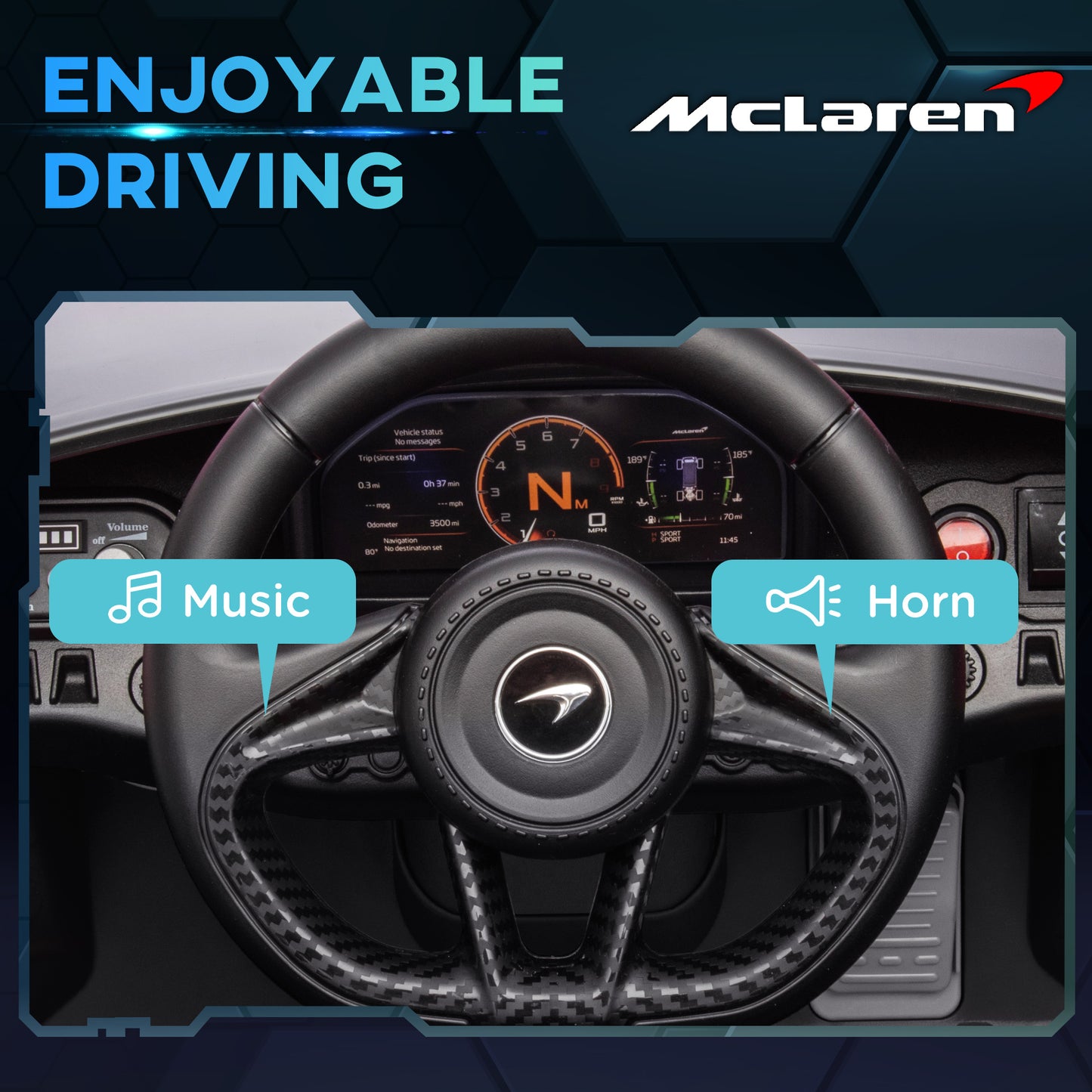 McLaren 765LT Licensed 12V Kids Electric Car w/ Scissor Doors, Training Wheels, Remote, Slow Start, Music Horn Black Kids Crystal