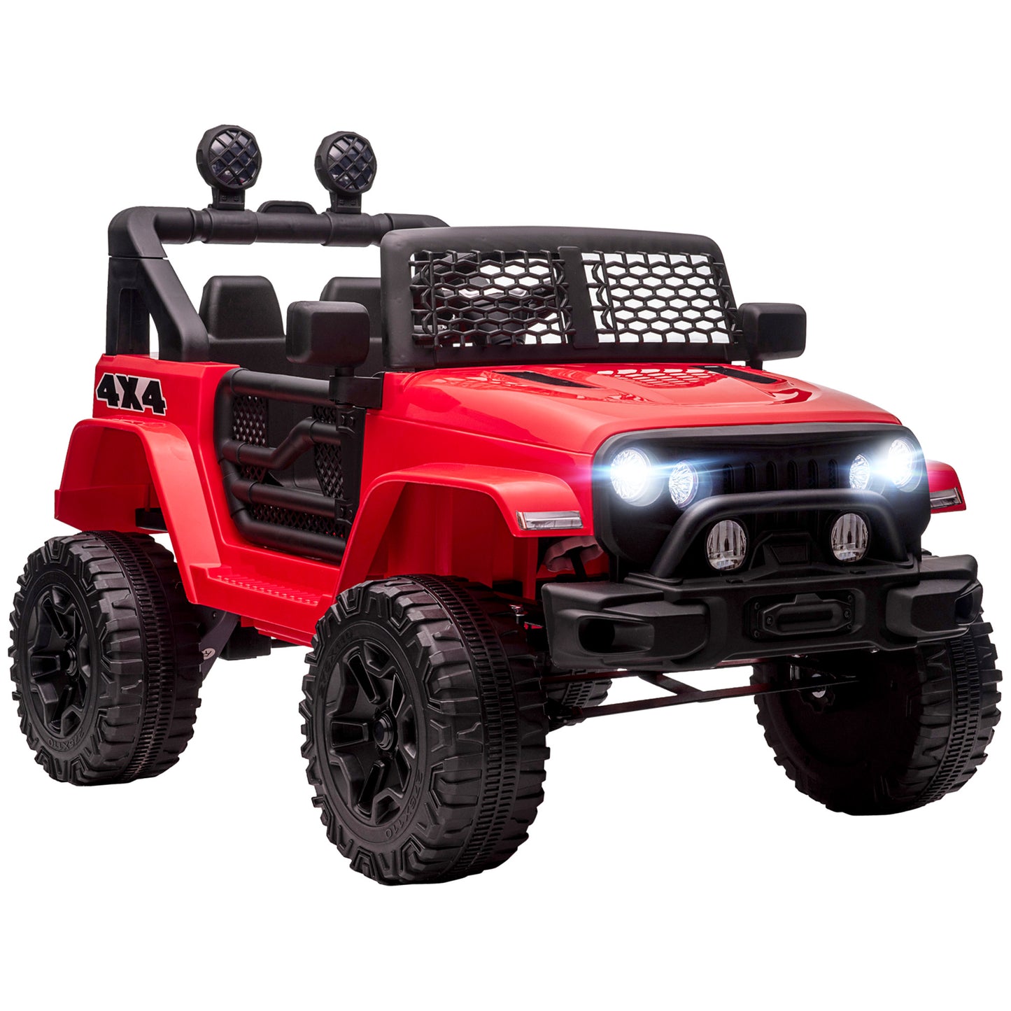 12V Kids SUV Ride On Car, Off-Road Truck with Remote Control, Adjustable Speed, Red - Ultimate Adventure Toy Kids Crystal