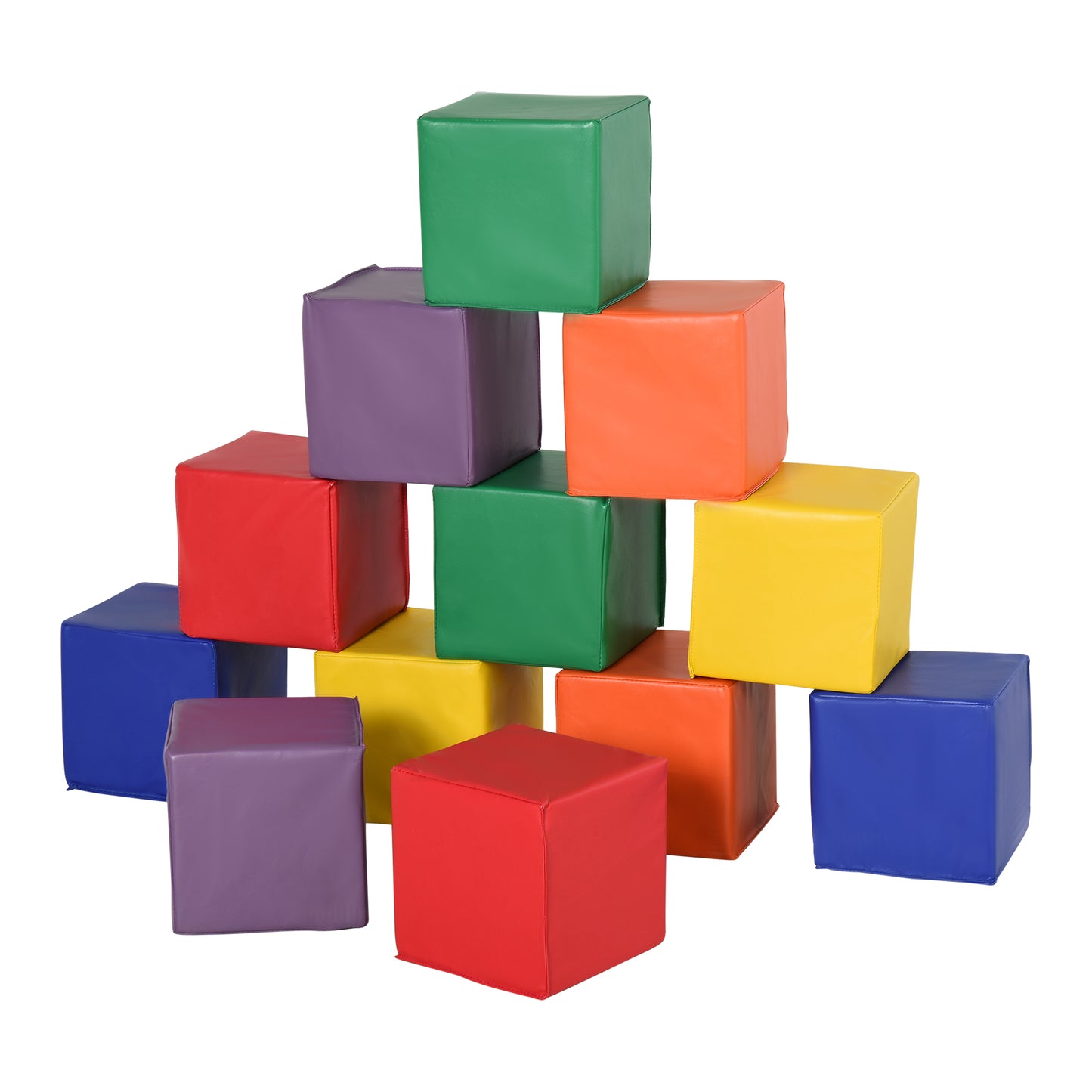 12-Piece Soft Stacking Blocks: Non-Toxic Foam Building Blocks for Toddlers, Babies Kids Crystal
