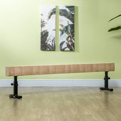 7.5ft Adjustable Gymnastics Balance Beam with Wheels for Kids 8-12 Years Old Gym Equipment