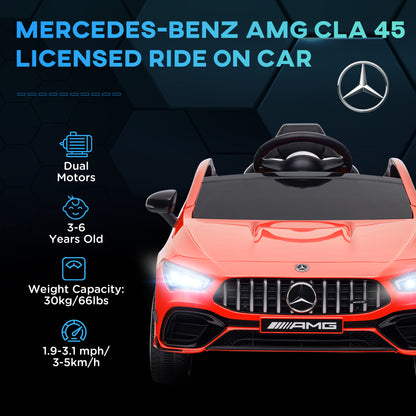 Mercedes-AMG Licensed 12V Ride on Car, Kids Electric Car with Remote Control, Spring Suspension, LED Lights, Red