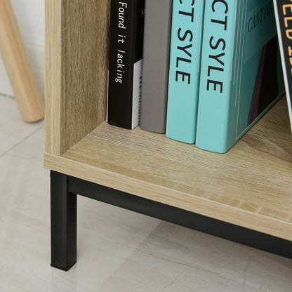 Wooden Elegance: 59" Freestanding Bookcase with Cabinets, Drawer, Open Shelves, Display Shelf for Home Office Organizer