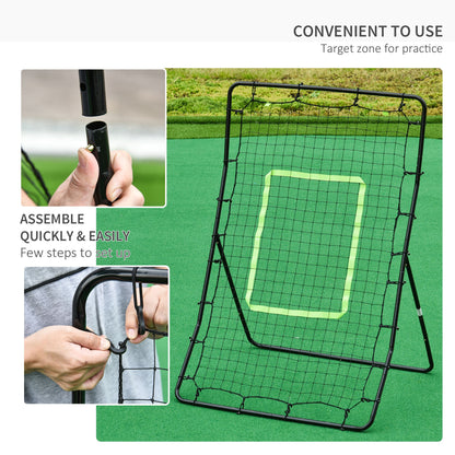 Multi-use Sports Rebounder Net Pitchback Sreen Target Throwing Pitching Fielding Catching Practice Trainer Adjustable Angle