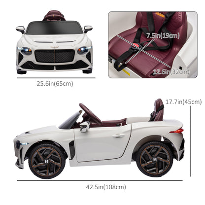 Kids Ride-On Car: 12V Electric, Butterfly Doors, Remote Control, Portable Battery, White
