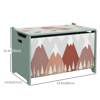 Toy Box with Lid Toy Chest Storage Organizer for Bedroom with Safety Hinge Green