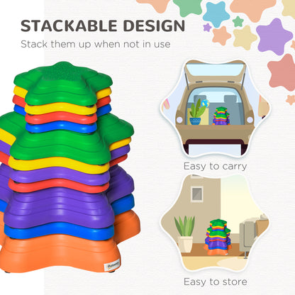 Kids Balance Stepping Stones 11PCS Anti-skid Starfish Design Stackable Play Blocks