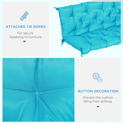 3 Seater Bench Swing Chair Replacement Cushions Outdoor Seat Pads Backrest Patio Garden Turquoise