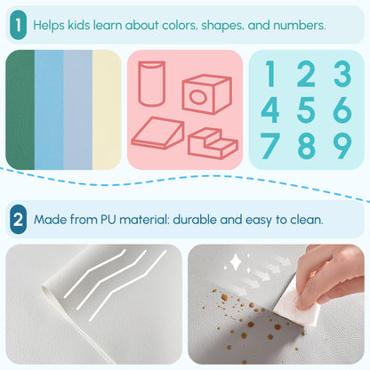 Soft Play Wonderland: 4-Piece Easy-Clean Foam Climbing, Crawling, Sliding Set for Toddlers, Multicolor