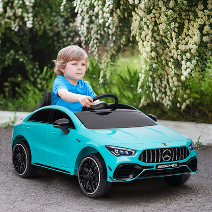 Mercedes-AMG Licensed 12V Ride on Car, Kids Electric Car with Remote Control, Spring Suspension, LED Lights, Light Blue